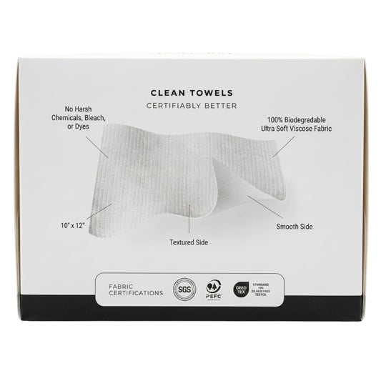PureNest Clean Face Towels XL – 100% Biodegradable Ultra-Soft Viscose Disposable Facial Towels, Textured & Smooth Sides, Chemical-Free, Vegan, Cruelty-Free – 50 Count