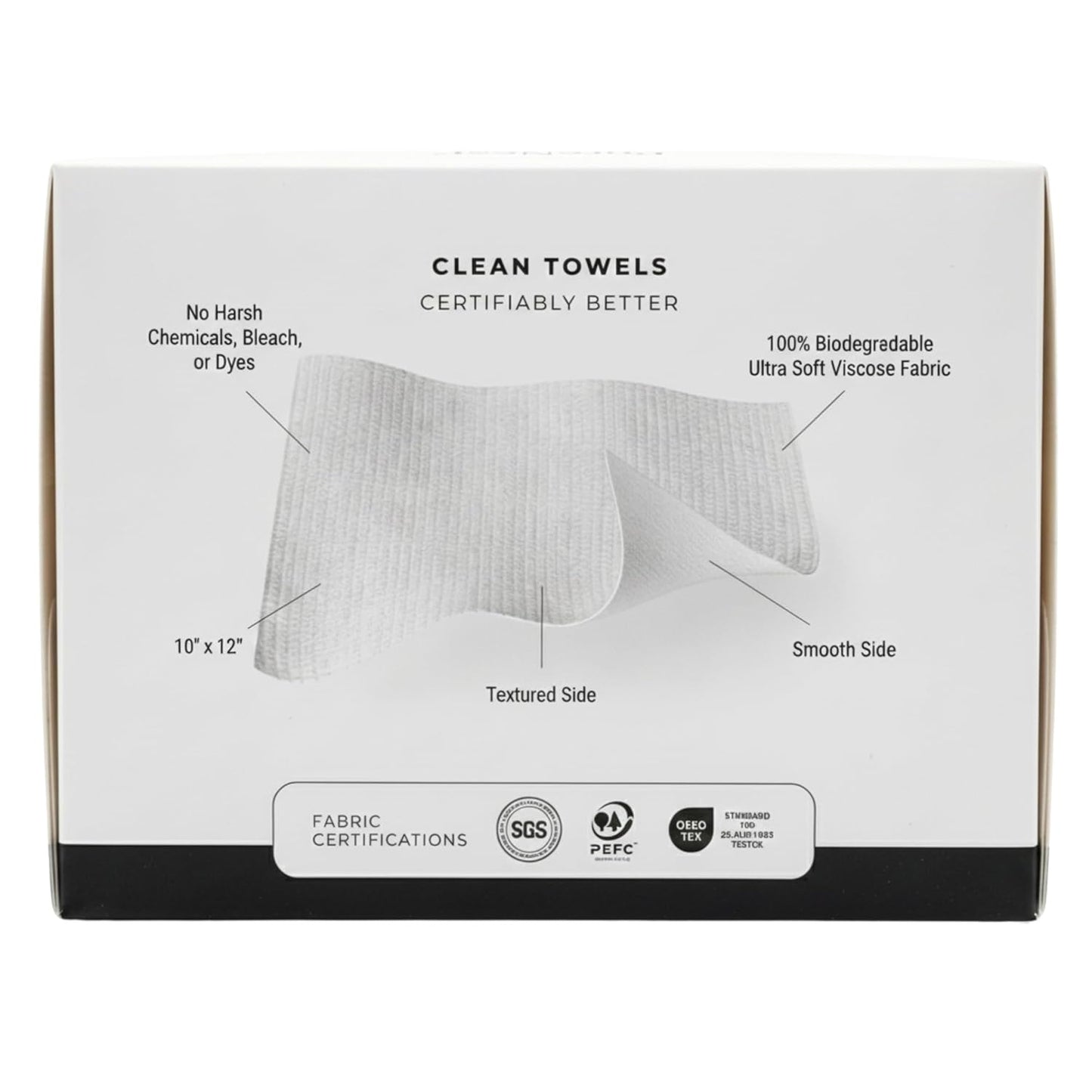 PureNest Clean Face Towels XL – 100% Biodegradable Ultra-Soft Viscose Disposable Facial Towels, Textured & Smooth Sides, Chemical-Free, Vegan, Cruelty-Free – 50 Count