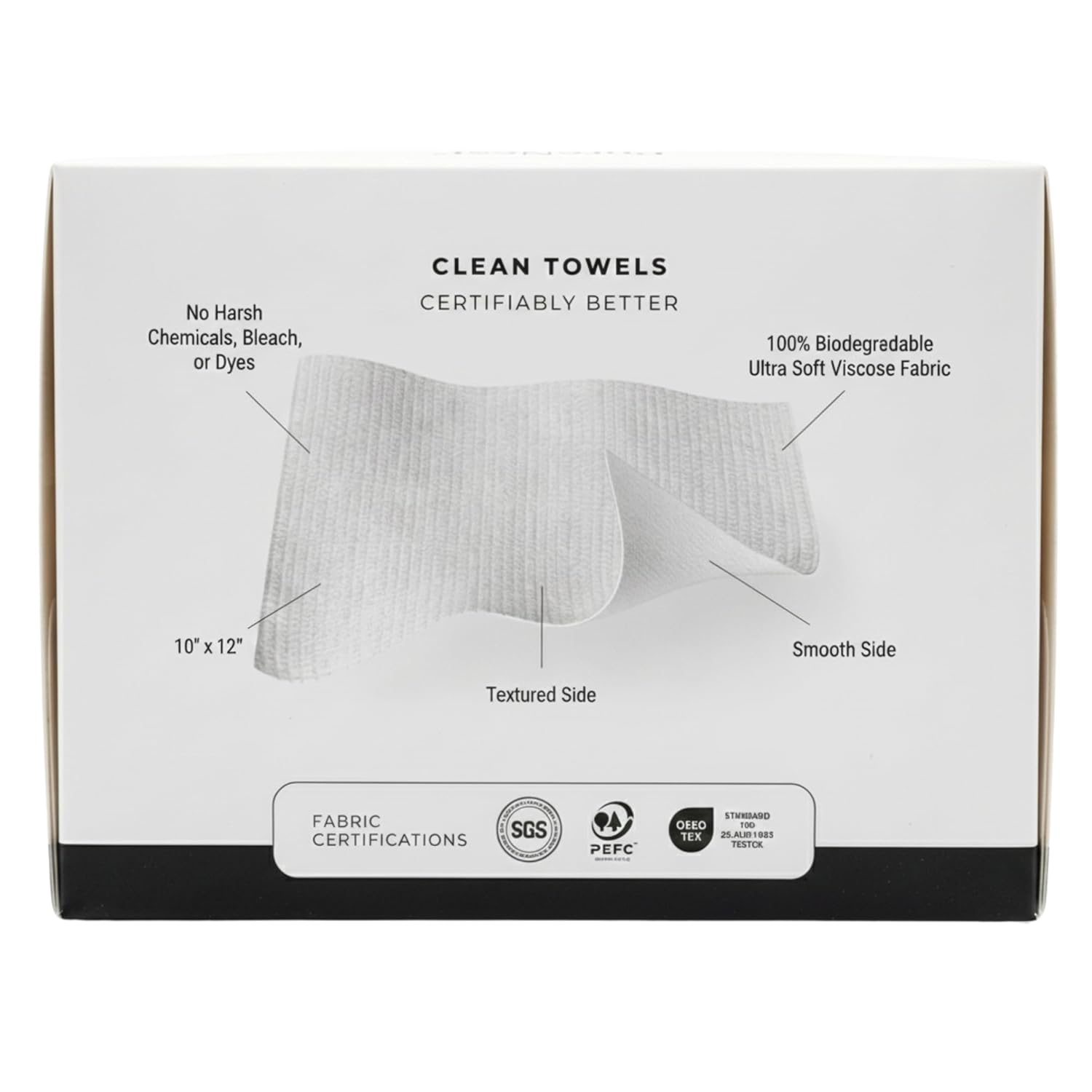 PureNest Clean Face Towels XL – 100% Biodegradable Ultra-Soft Viscose Disposable Facial Towels, Textured & Smooth Sides, Chemical-Free, Vegan, Cruelty-Free – 50 Count