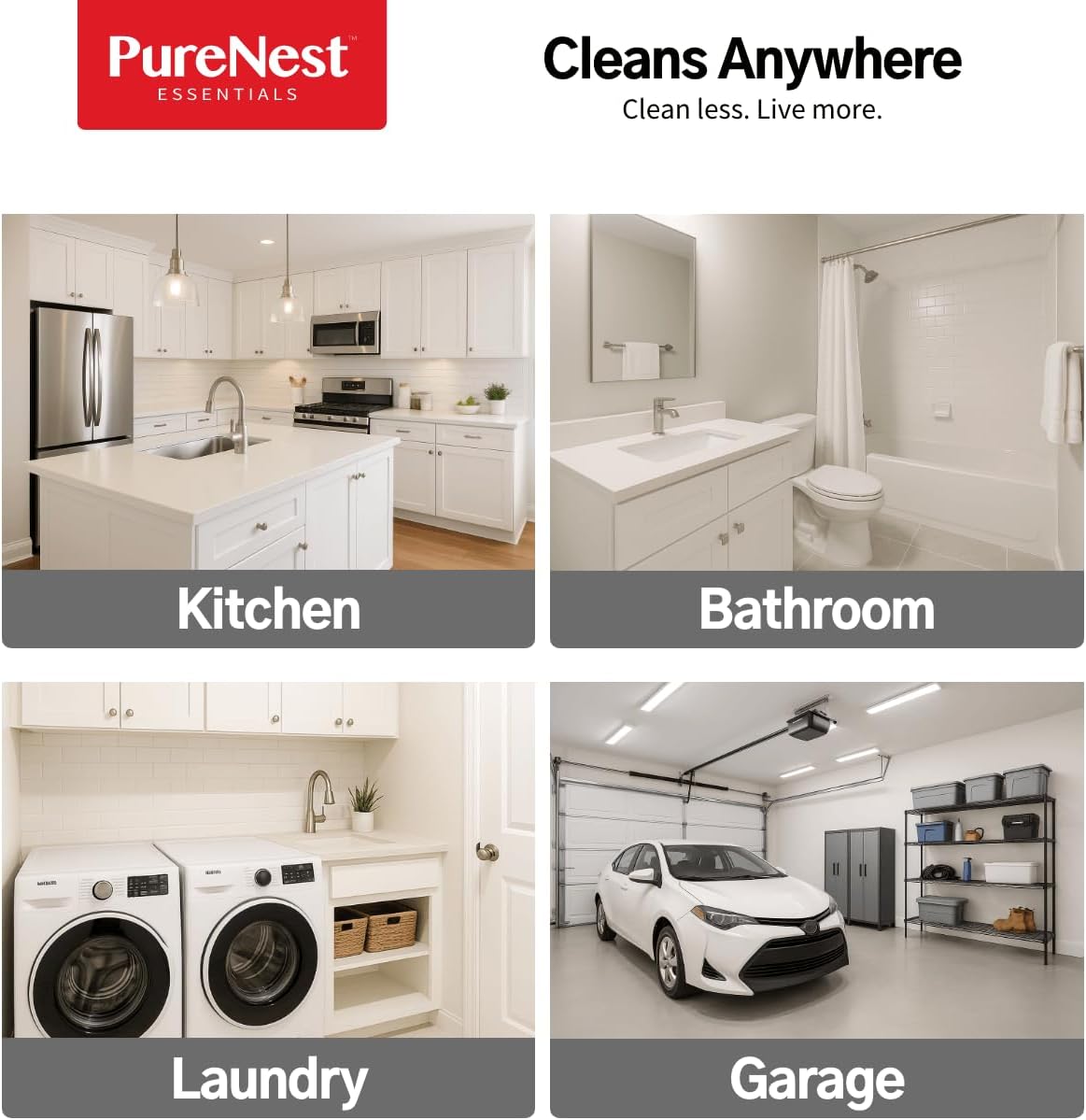 PureNest Heavy Duty Oil Stain Multi-Purpose Cleaner – All-Purpose Kitchen & Bathroom Degreaser, Removes Grease, Grime, and Stains from Tiles, Stovetops, Range Hoods, Sinks, Appliances – 17 fl oz