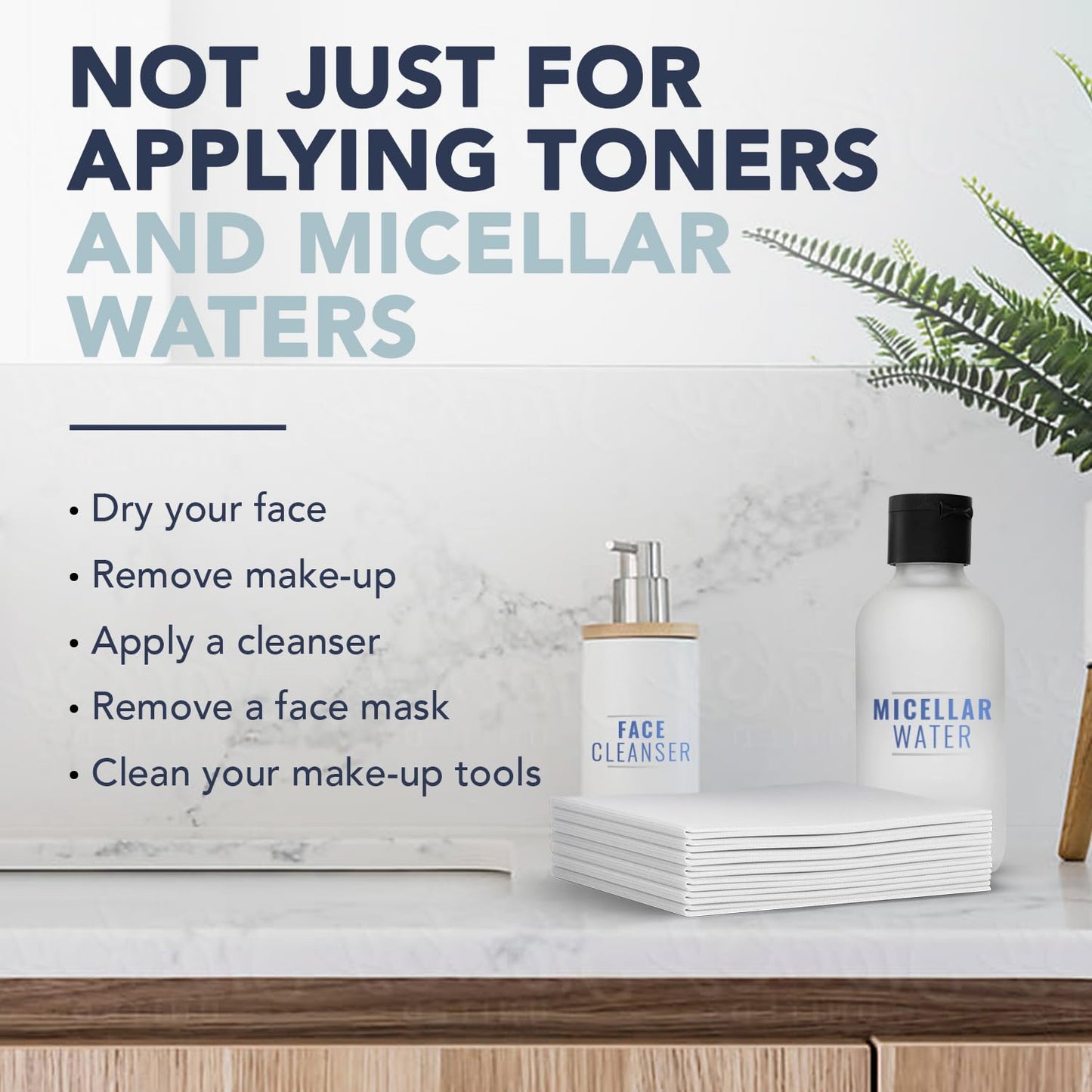 X-Large 100% Pure Cotton Face Towels – 50 Count Extra Large Disposable Wash Cloths for Face Washing, Makeup Removal & Acne Care | Ultra Soft, Hypoallergenic & Fragrance-Free